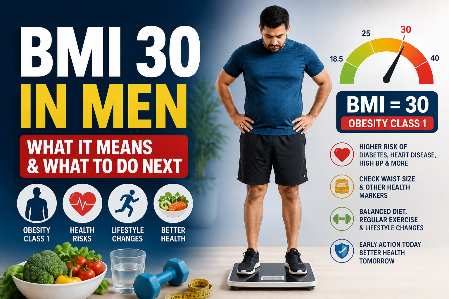 BMI 30 in Men Explained: Is It Obesity, How Serious Is It and What Happens Next?